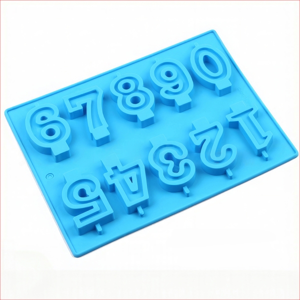 Khuôn silicon Nến Số Sinh Nhật (vỉ 0-9) A104 làm bánh rau câu 3D 4D nhấn xôi, fondant, socola, nến hanmade