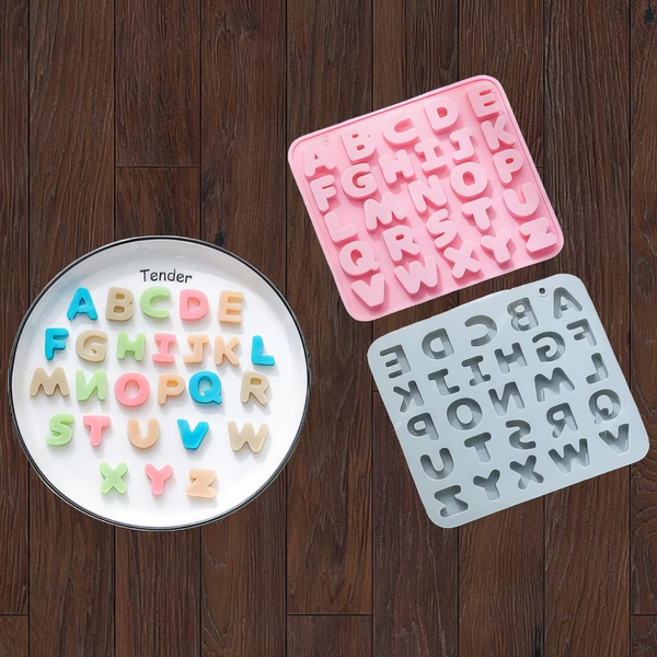 Khuôn silicon Bộ Chữ Số A116 (set 2 vỉ) làm bánh rau câu 3D 4D nhấn xôi, fondant, socola, nến hanmade