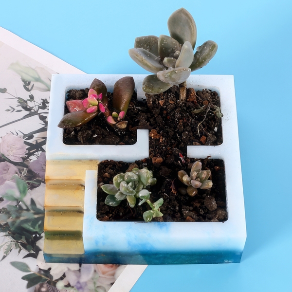 Khuôn silicon Cầu Thang Vuông 10.6cm A106 làm bánh rau câu 3D 4D nhấn xôi, fondant, socola, nến hanmade
