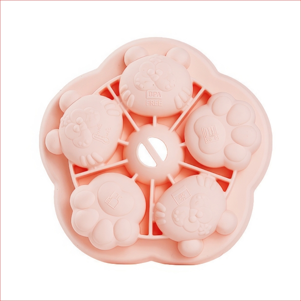 Khuôn silicon Bàn Chân Hổ, Mặt Hổ A70 (vỉ 5 hình) làm bánh rau câu 3D 4D nhấn xôi, fondant, socola, nến hanmade