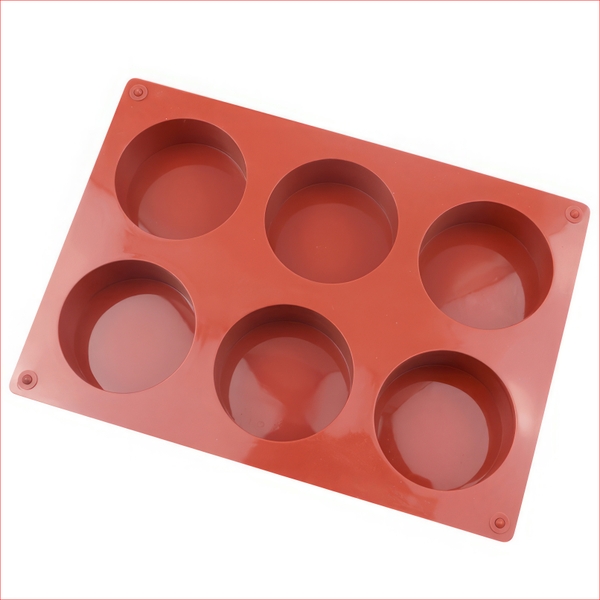 Khuôn silicon Viên Trụ Tròn A55 (vỉ 6 hình) làm bánh rau câu 3D 4D nhấn xôi, fondant, socola, nến hanmade