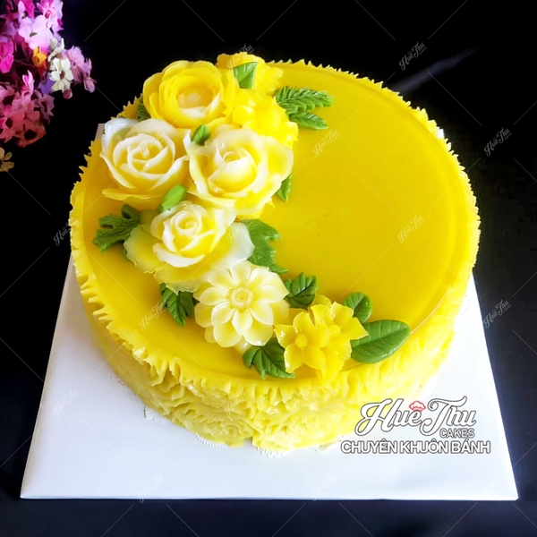 Khuôn silicon hoa Hồng (hoa văn nhỏ) 30x8cm ốp viền cho bánh rau câu 3D, 4D