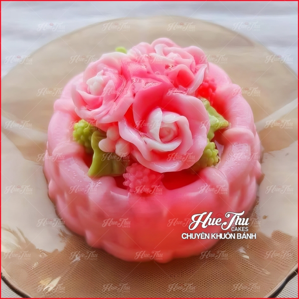 Khuôn silicon Đế Đan Viền (vỉ 6 ô / mỗi ô 9cm) làm bánh rau câu 3D 4D nhấn xôi, fondant, socola, nến hanmade