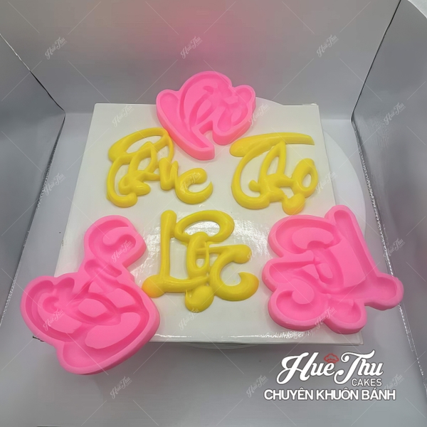 Khuôn silicon chữ Tết Xuân Phúc Lộc Thọ Tài làm bánh rau câu 3D 4D nhấn xôi, fondant, socola, nến hanmade