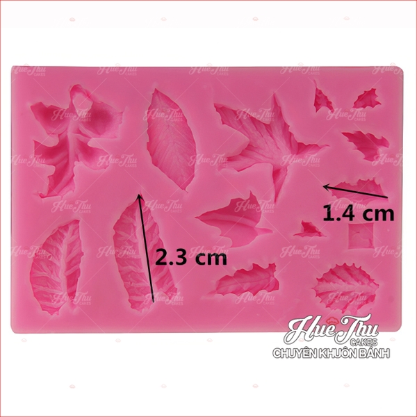 Khuôn silicon Lá Nhiều Kiểu (vỉ nhiều chi tiết) làm bánh rau câu 3D 4D nhấn xôi, fondant, socola, nến hanmade