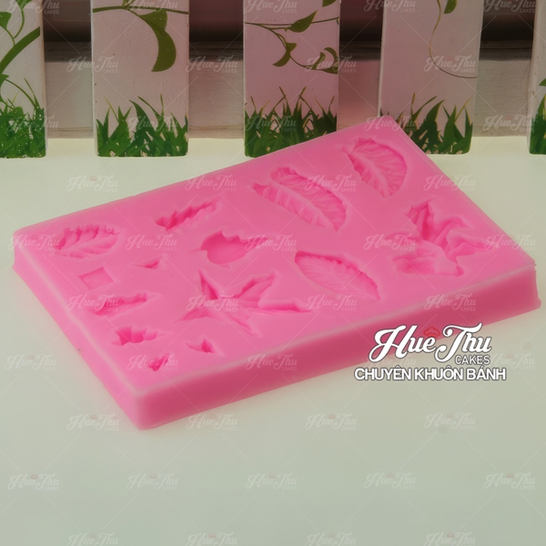 Khuôn silicon Lá Nhiều Kiểu (vỉ nhiều chi tiết) làm bánh rau câu 3D 4D nhấn xôi, fondant, socola, nến hanmade