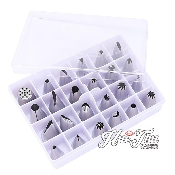 Bộ 24 đui bắt kem làm bánh thông dụng - Trang trí bánh kem, xôi hoa