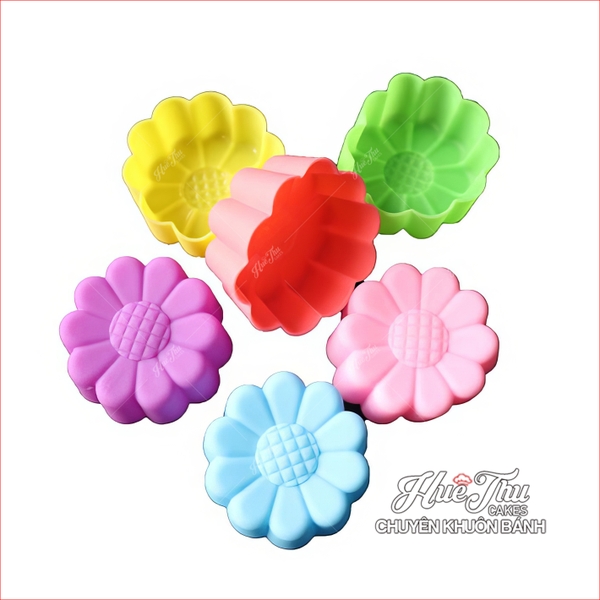 Khuôn silicon Hoa Cúc 4 lớn nhỏ 3/5cm (20 cái) làm bánh rau câu, nhấn xôi, bánh da lợn
