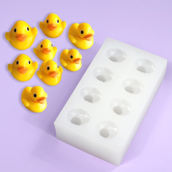 Khuôn silicon Con Vịt A34 (vỉ 8 hình) làm bánh rau câu 3D 4D nhấn xôi, fondant, socola, nến hanmade