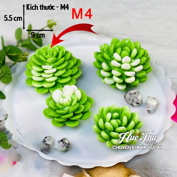 Khuôn silicon Sen Đá Liên Đài (4 mẫu) làm bánh rau câu 3D 4D nhấn xôi, fondant, socola, nến hanmade