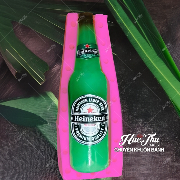Khuôn silicon chai bia 20x7cm làm bánh rau câu 3D 4D nhấn xôi, fondant, socola, nến hanmade