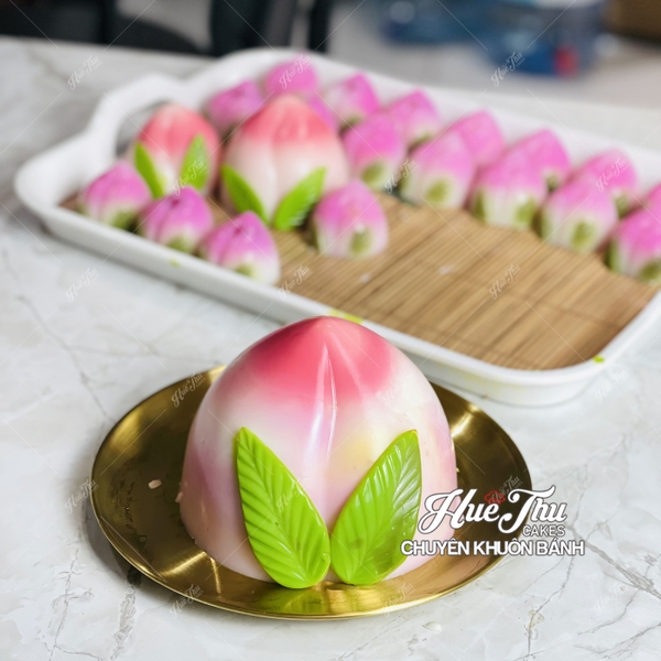 Khuôn rau câu Trái Đào (vỉ 8 trái) làm bánh rau câu 3D 4D nhấn xôi, fondant, socola, nến hanmade