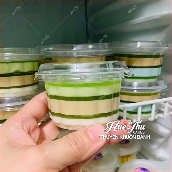 Set 100 Ly Bông Mai 100ml có nắp, hũ nhựa hấp bánh flan, da lợn, đựng tàu hủ singapore, panna cotta, rau câu ly