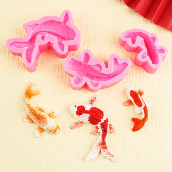 Khuôn silicon Cá Kol A86 làm bánh rau câu 3D 4D nhấn xôi, fondant, socola, nến hanmade