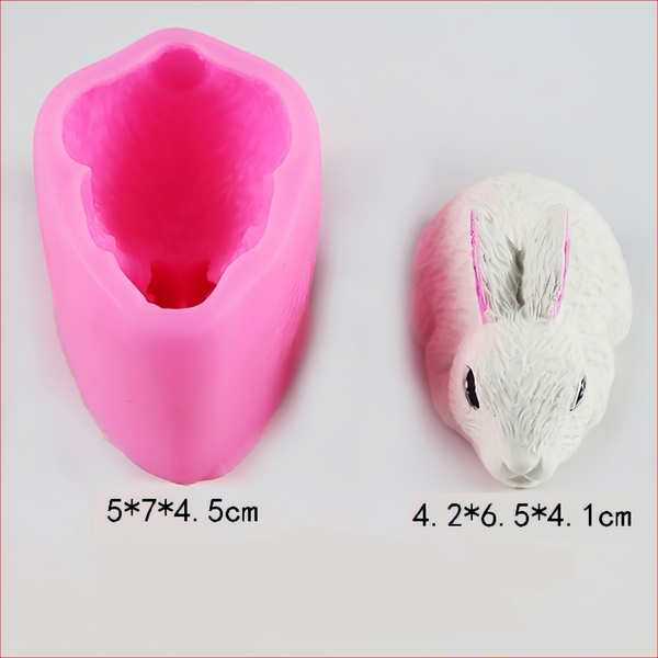 Khuôn silicon Con Thỏ A65 4.2cm làm bánh rau câu 3D 4D nhấn xôi, fondant, socola, nến hanmade
