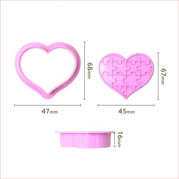 Khuôn nhấn Cutter Trái Tim CT2 (nhiều mẫu) tạo hình bánh bao, bánh quy, bánh mì, rau câu, xôi hoa đậu