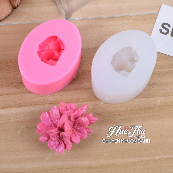 Khuôn silicon chùm Hoa Đào làm bánh rau câu 3D 4D nhấn xôi, fondant, socola, nến hanmade