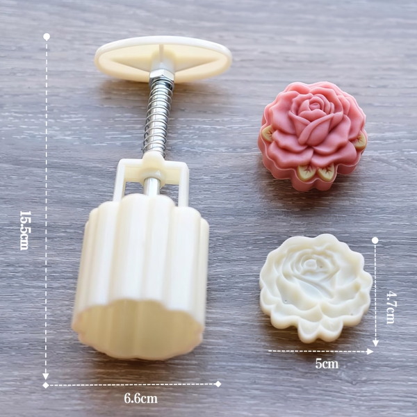 Khuôn lò xo Hoa Hồng LX1 50/75/150g - khuôn làm bánh trung thu, bánh dứa, bánh cốm xu xê, nhấn xôi hoa đậu