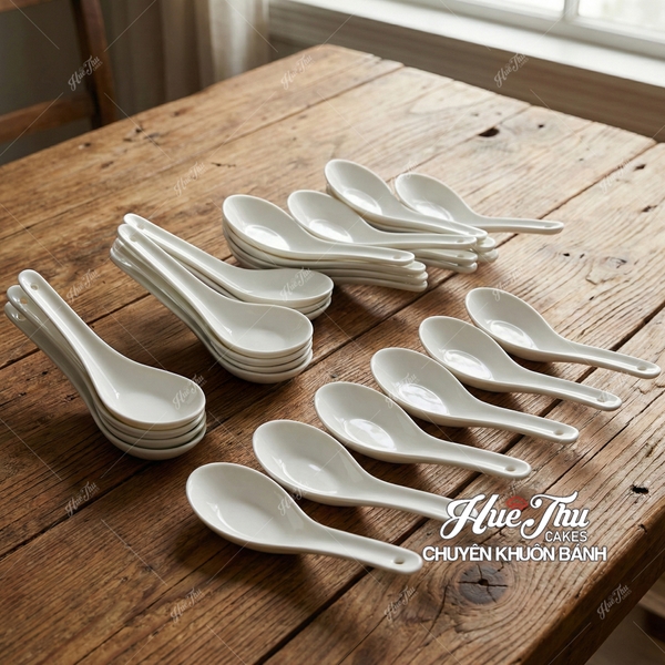 Thìa nhựa trắng - Muỗng ăn phở, ăn súp, thìa ăn cơm (10/50 cái)