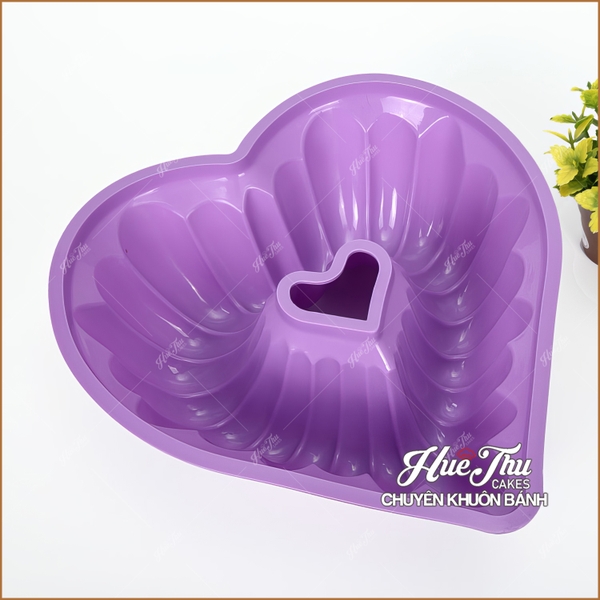 Khuôn silicon hình Trái Tim 22/26.5cm làm bánh rau câu 3D 4D nhấn xôi, fondant, socola, nến hanmade