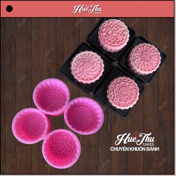 Combo 4 khuôn silicon Hoa Cúc Hoa Sen Trung Thu 5678 A117 làm bánh rau câu 3D 4D nhấn xôi, fondant, socola, nến hanmade