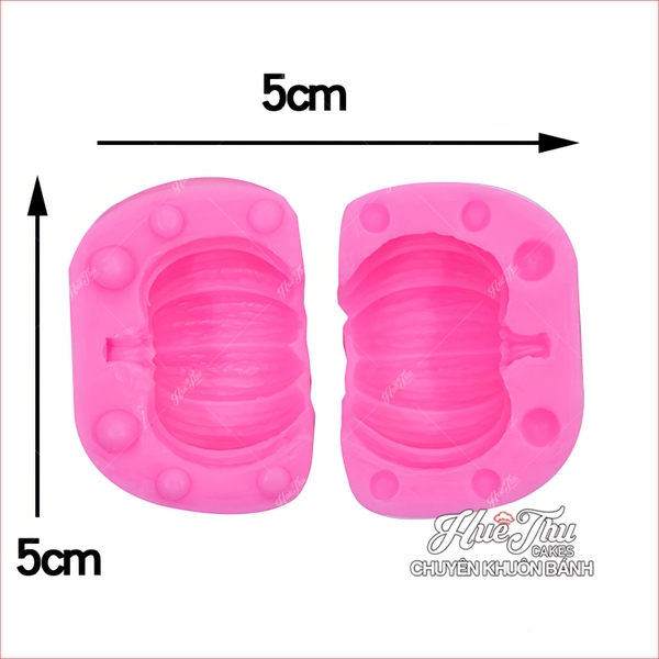 Khuôn silicon Bí Ngô 4cm làm bánh rau câu 3D 4D nhấn xôi, chè trôi nước, socola, nến hanmade