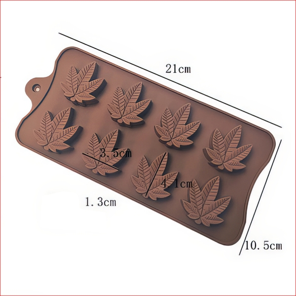 Khuôn silicon Lá Phong A32 (vỉ 8 hình) làm bánh rau câu 3D 4D nhấn xôi, fondant, socola, nến hanmade