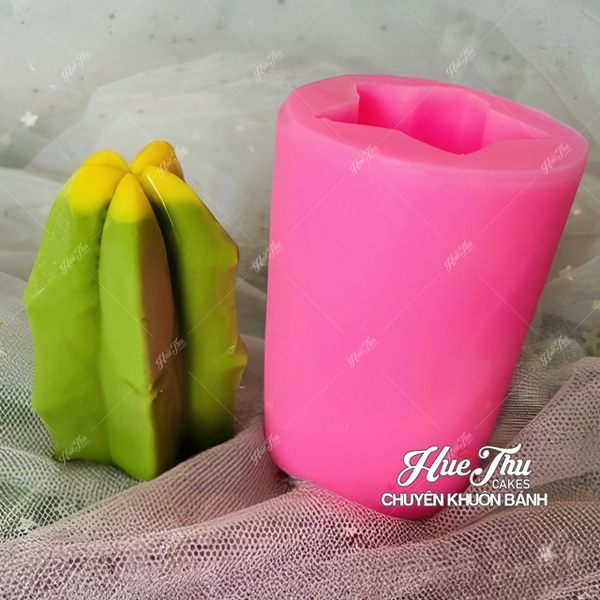 Khuôn silicon Xương Rồng khía lớn 9cm làm bánh rau câu 3D 4D nhấn xôi, fondant, socola, nến hanmade