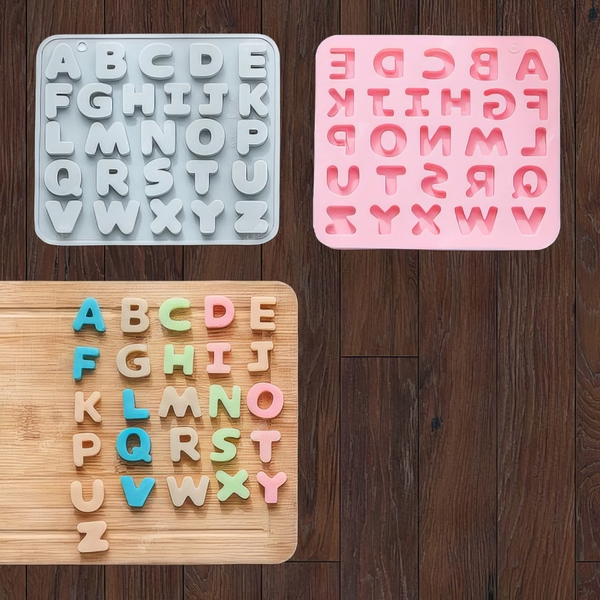 Khuôn silicon Bộ Chữ Số A116 (set 2 vỉ) làm bánh rau câu 3D 4D nhấn xôi, fondant, socola, nến hanmade