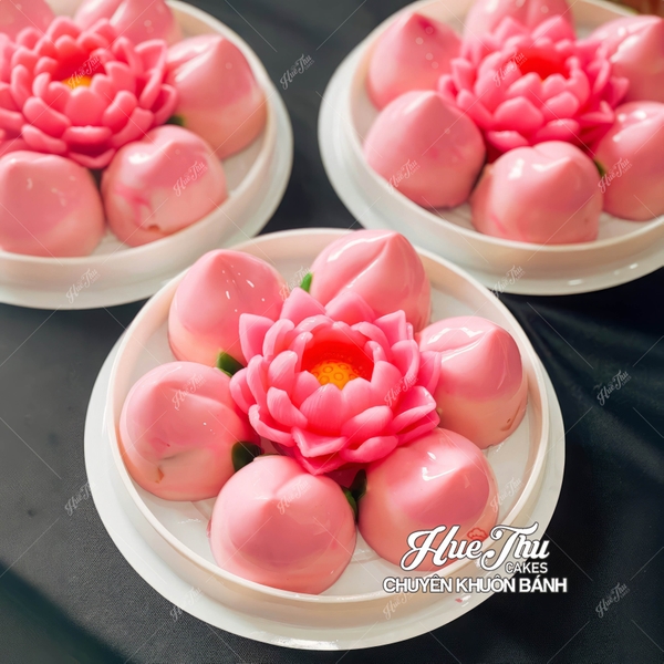 Khuôn rau câu Trái Đào (vỉ 9 trái) làm bánh rau câu 3D 4D nhấn xôi, fondant, socola, nến hanmade