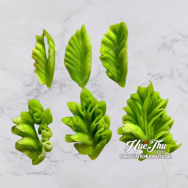 Khuôn silicon Vỉ 4/5/6 Lá làm bánh rau câu 3D 4D nhấn xôi, fondant, socola, nến hanmade