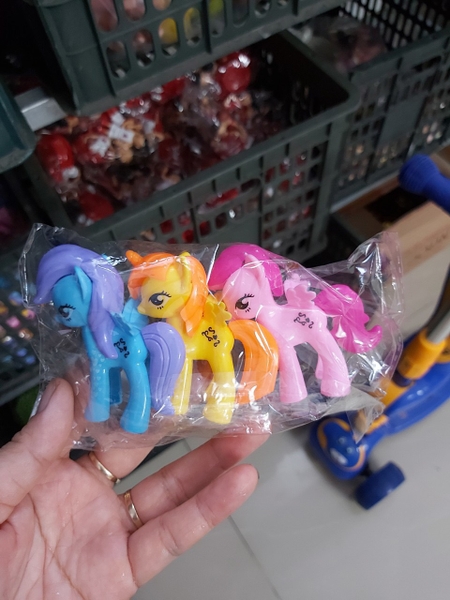 Ngựa Pony (3 con) trang trí bánh sinh nhật, bánh rau câu