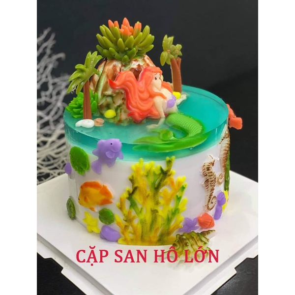 Khuôn silicon Nàng Tiên Cá làm bánh rau câu 3D 4D nhấn xôi, fondant, socola, nến hanmade