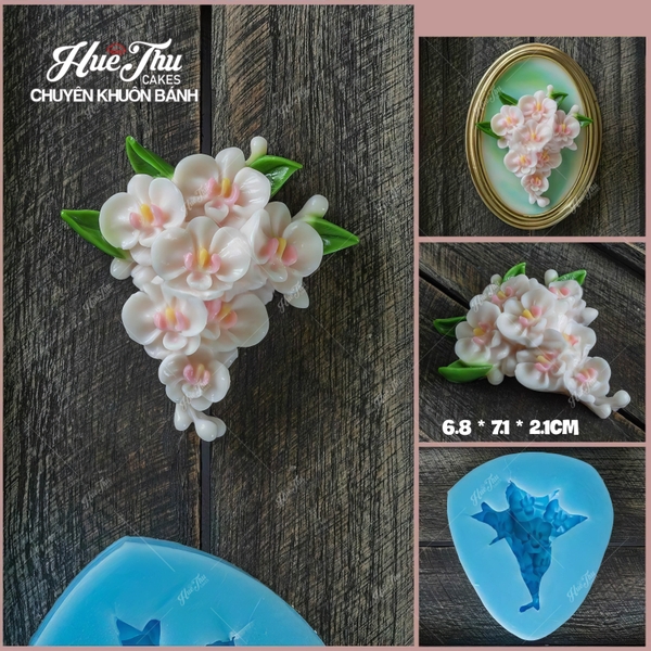 Khuôn silicon Chùm Hoa Lan 7cm làm bánh rau câu 3D 4D nhấn xôi, chè trôi nước, socola, nến hanmade