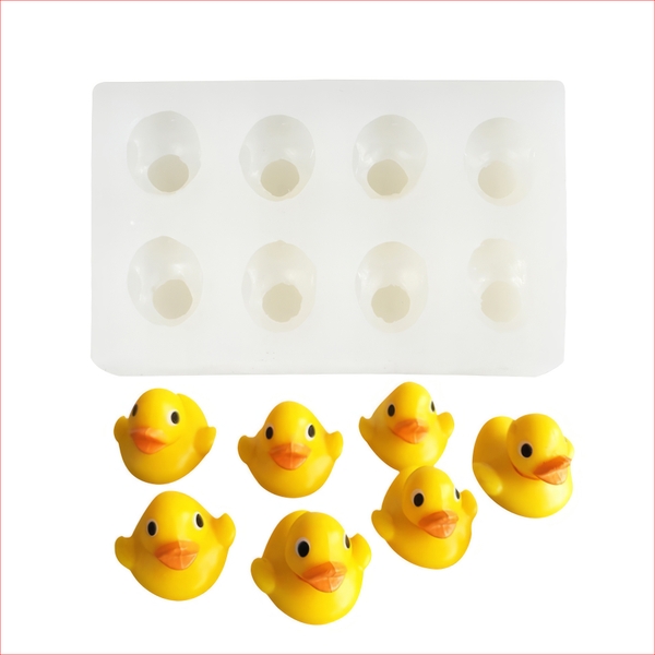Khuôn silicon Con Vịt A34 (vỉ 8 hình) làm bánh rau câu 3D 4D nhấn xôi, fondant, socola, nến hanmade