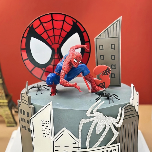 Siêu Nhân Nhện 9cm PK1 phụ kiện trang trí bánh sinh nhật, bánh rau câu, bánh kem