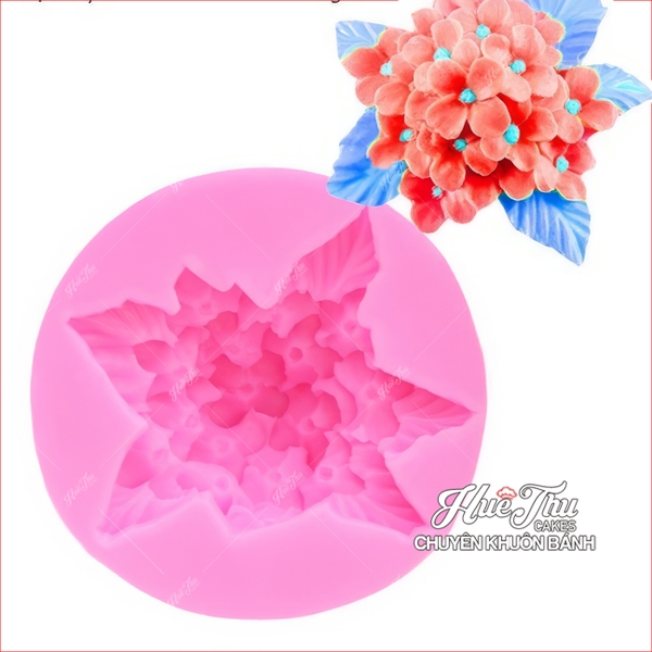 Khuôn silicon Cẩm Tú Cầu 5cm làm bánh rau câu 3D 4D nhấn xôi, fondant, socola, nến hanmade