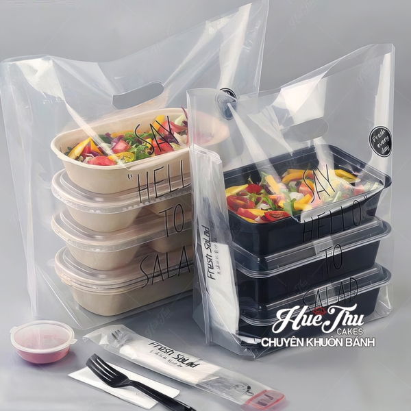 Túi PE Hạt Xoài trong suốt (10 cái) nhiều size, túi nilong xách bánh chuyên dụng đựng bánh, quà tặng