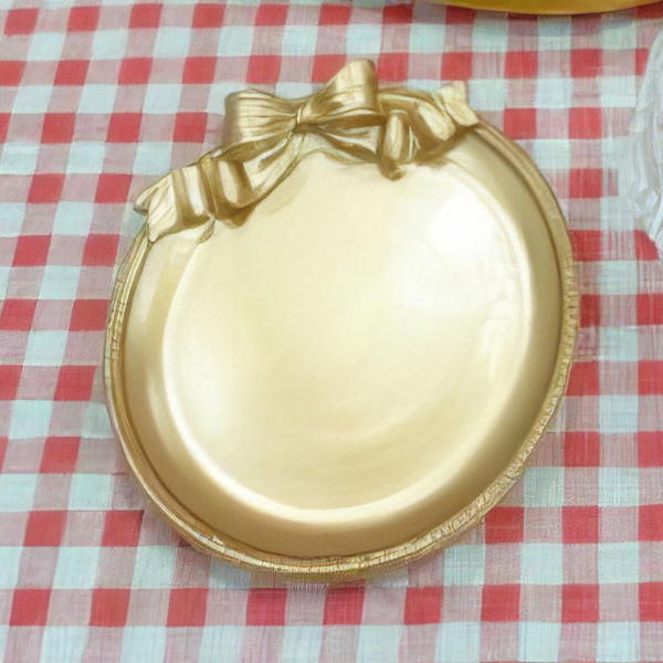 Đĩa Nơ Nhỏ Phong Cách Retro Luxury Đựng Bánh Bao, Trầu Cau, Xôi Cúng - trang trí đồ ăn, bàn tiệc, mâm cúng