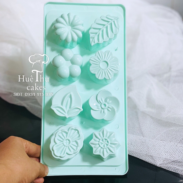 Khuôn rau câu, khay đá Chiếc Lá, Hoa làm bánh rau câu 3D 4D nhấn xôi, fondant, socola, nến hanmade