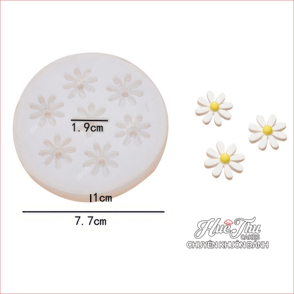 Khuôn silicon Cúc dại B69 làm bánh rau câu 3D 4D nhấn xôi, fondant, socola, nến hanmade