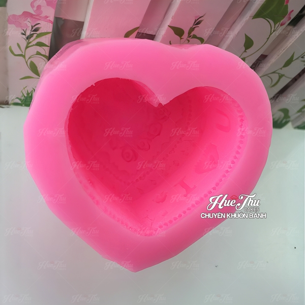 Khuôn silicon Trái Tim (chùm hồng I Love U) làm bánh rau câu 3D 4D nhấn xôi, fondant, socola, nến hanmade