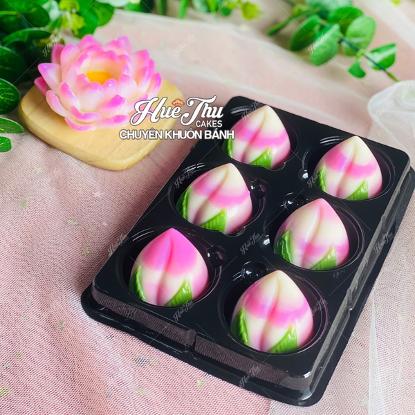 Khuôn rau câu Trái Đào (vỉ 9 trái) làm bánh rau câu 3D 4D nhấn xôi, fondant, socola, nến hanmade