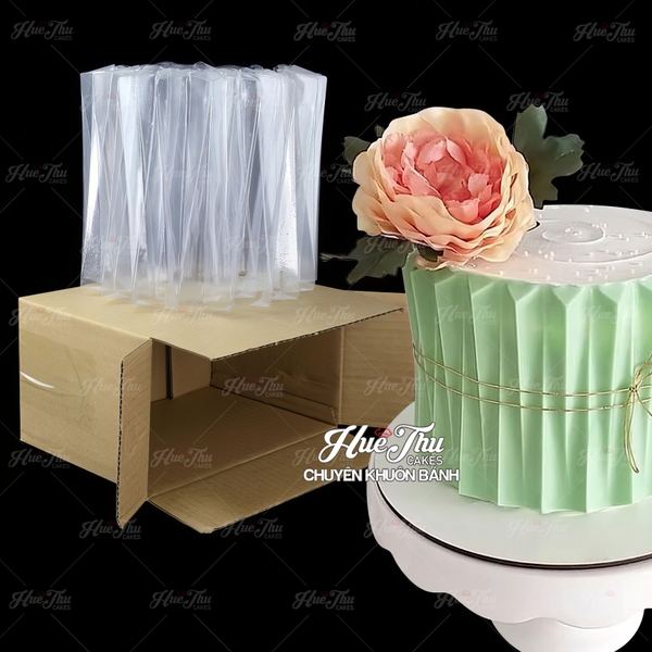 Khuôn nhựa Đá Kim Cương tam giác dài ốp viền cho bánh rau câu 3D, 4D