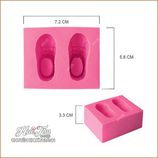Khuôn silicon Đôi Giày Lớn làm bánh rau câu 3D 4D nhấn xôi, fondant, socola, nến hanmade