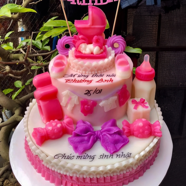 Khuôn silicon hình Bình bú, Xe nôi, Bàn chân...em bé làm bánh rau câu 3D 4D nhấn xôi, fondant, socola, nến hanmade