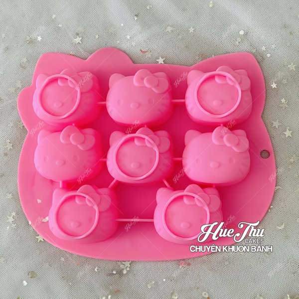 Khuôn silicon kẹo chip mèo Hello Kitty làm kẹo dẻo, chip chip, rau câu, thạch trà sữa