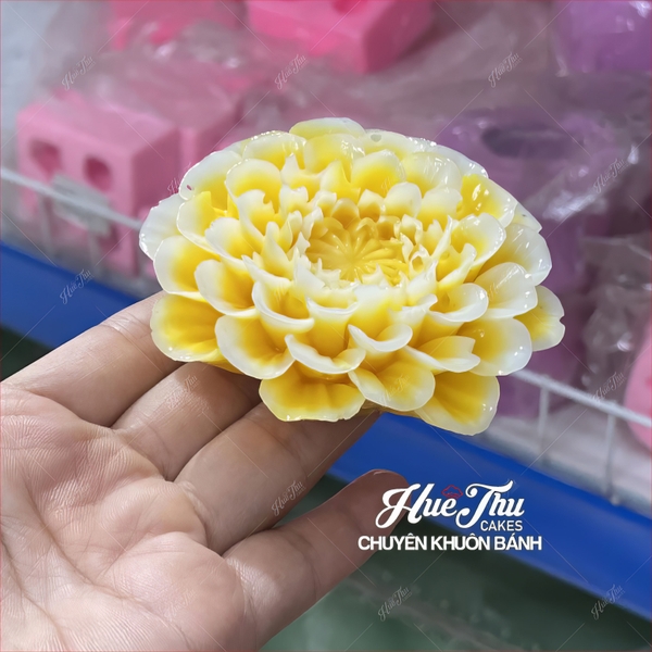 Khuôn silicon hoa Thược Dược 9cm B55 làm bánh rau câu 3D 4D nhấn xôi, fondant, socola, nến hanmade