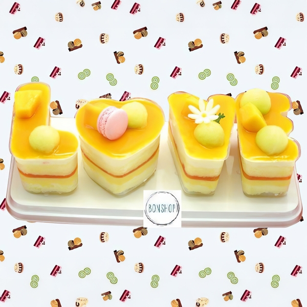 Ly đựng bánh chữ LOVE / I LOVE U đựng bánh Mousse, Tiramisu