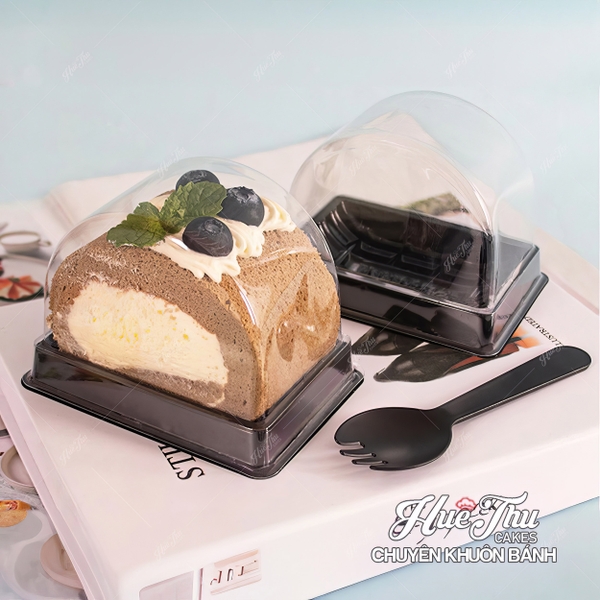 Hộp đựng bánh A93 (10 cái) đựng bánh bông lan cuộn cắt lát